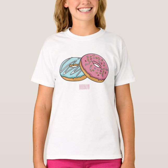 Camiseta ilustração do desenho animado de rosquinha (Frente)