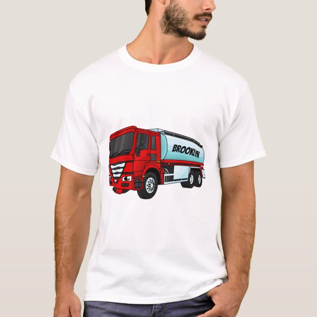 Camiseta Ilustração do desenho animado do transporte de cam (Frente)