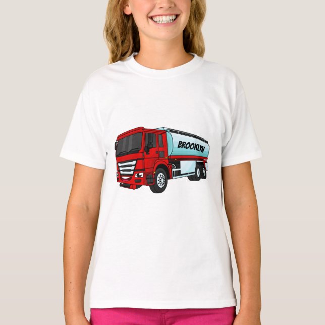Camiseta Ilustração do desenho animado do transporte de cam (Frente)