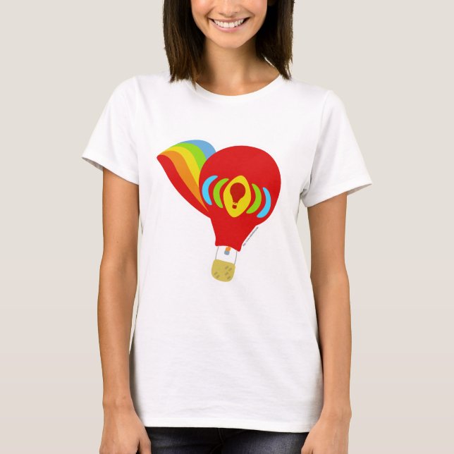 Camiseta Ilustração do desenho do balão do Rainbow Retro Ho (Frente)