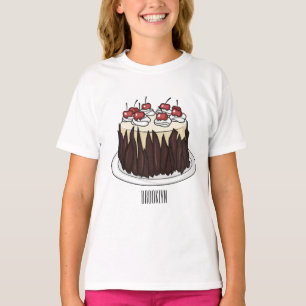 Camiseta Ilustração do desenho do bolo Floresta Negra