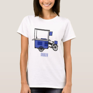 Camiseta ilustração do desenho do carrinho de comida