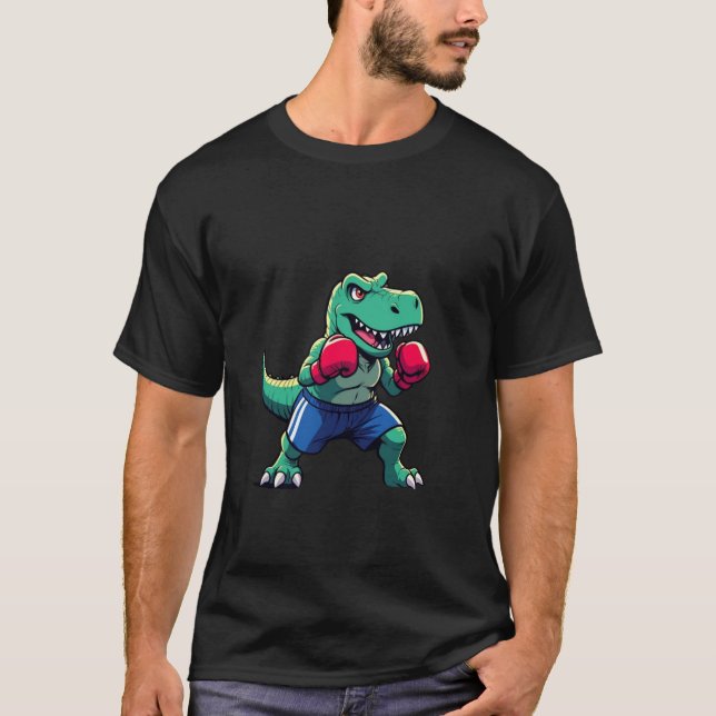 Camiseta Ilustração do desenho do dinossauro in a box (Frente)