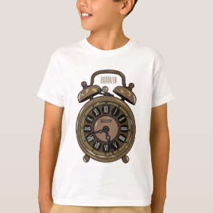 Camiseta Ilustração do desenho do relógio do alarme