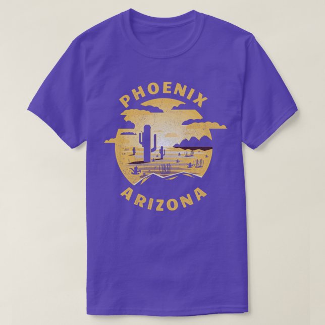 Camiseta Ilustração do Deserto de Arizona de Phoenix (Frente do Design)