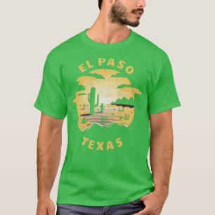 Camiseta Ilustração do Deserto de El Paso Texas Vintage Sou