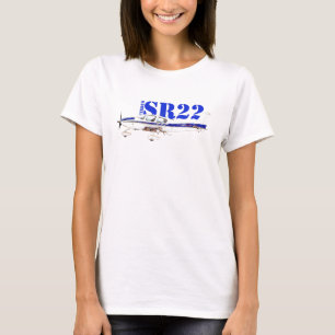 Camiseta Ilustração do Design da Aeronave Leve Cirrus SR22