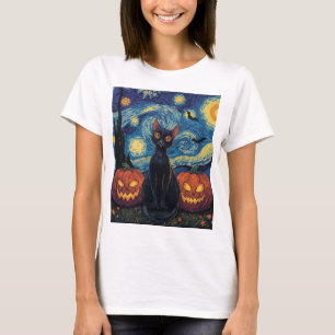 Camiseta Ilustração do Dia das Bruxas Pretas Místicas