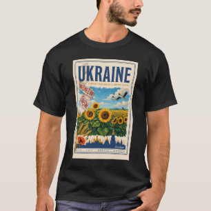 Camiseta Ilustração do Domo Dourado do Girassol da Ucrânia