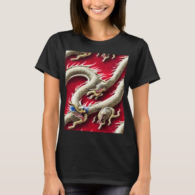 Camiseta Ilustração do Dragão Chinês (Frente)