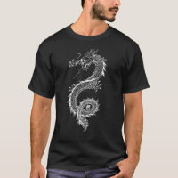 Ilustração do Dragão com Dragão Kanji 竜 Branco