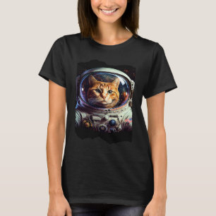 Camiseta Ilustração do Espaço do Astronauta Gato Catstronau