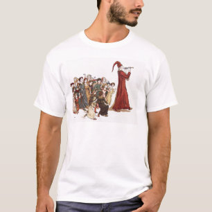 Camiseta Ilustração do gaiteiro Pied do livro de Hamelin
