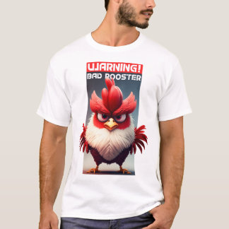 Camiseta Ilustração do Galo Mau e Bonito