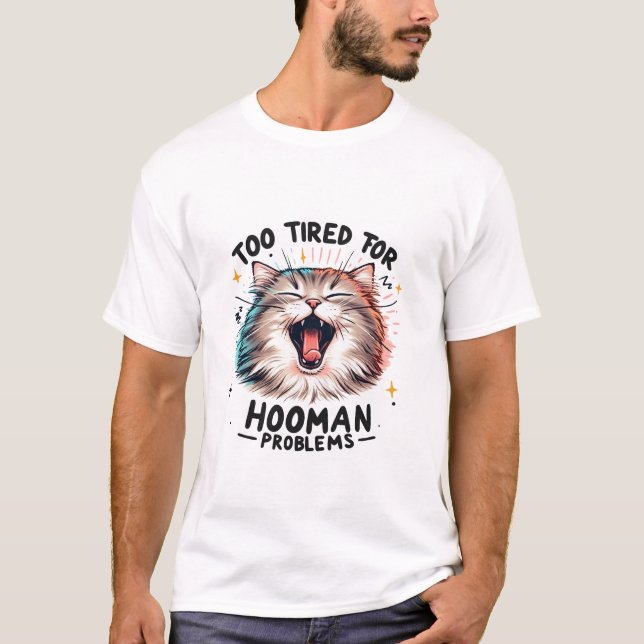 Camiseta Ilustração do Gatinho de bocejo (Frente)