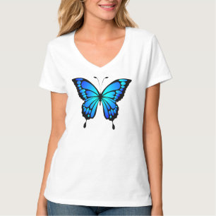 Camiseta Ilustração do Inseto Azul-Borboleta-20284