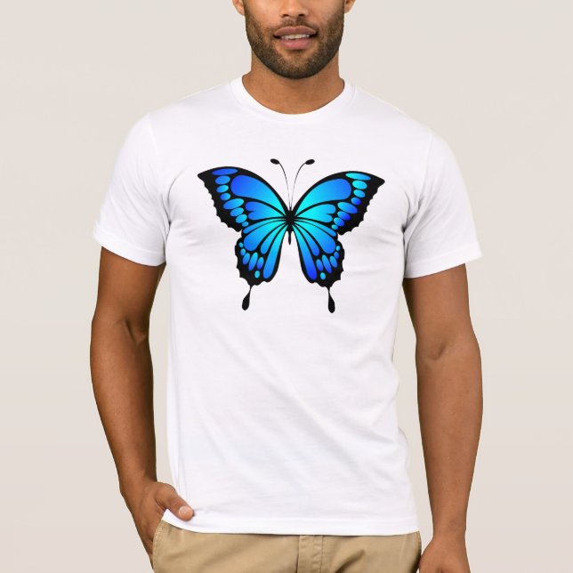 Camiseta Ilustração do Inseto Azul-Borboleta-20284 (Frente)