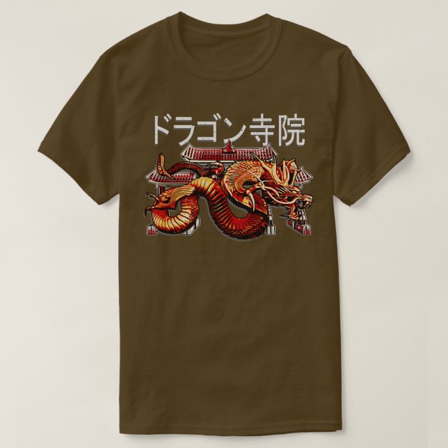 Camiseta Ilustração do Japão do Templo do Dragão Japonês (Frente do Design)