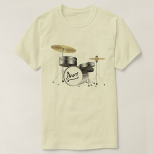 CAMISETA ILUSTRAÇÃO DO KIT DE DRUM CRIATIVO
