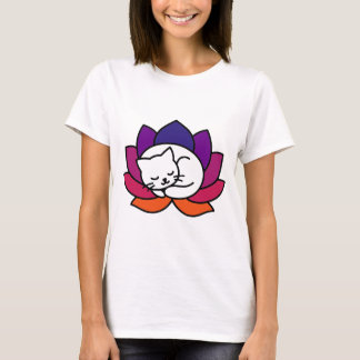 Camiseta Ilustração do Lotus Serene Cat