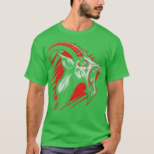 Camiseta ilustração do mascote vetor de cabra gritante