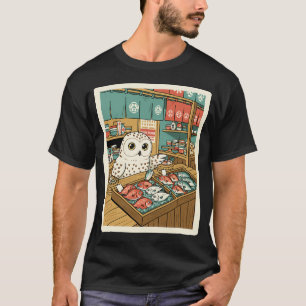 Camiseta Ilustração do Mercado de Peixes da Coruja