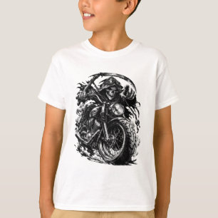 Camiseta Ilustração do Motociclista Ceifador