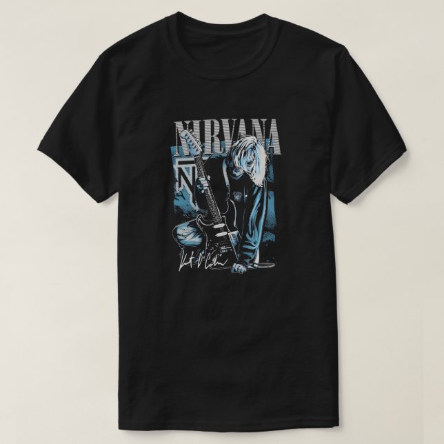 Camiseta Ilustração do Nirvana Kurt Cobain Grunge (Frente do Design)