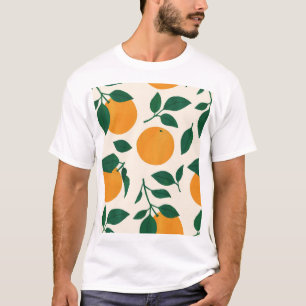 Camiseta Ilustração do padrão de Fruta laranja