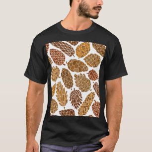 Camiseta Ilustração do padrão de pinhas.
