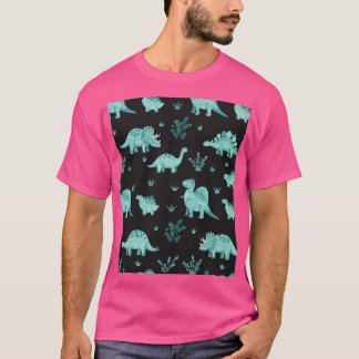 Camiseta Ilustração do padrão do dinossauro