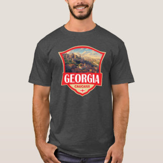 Camiseta Ilustração do País da Geórgia Crachá Retro Super D