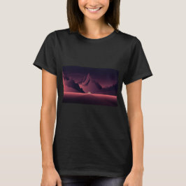 Camiseta Ilustração do pôr do sol da montanha