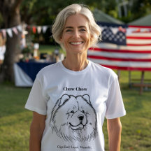 Ilustração do Retrato de Chow em Linha Preta