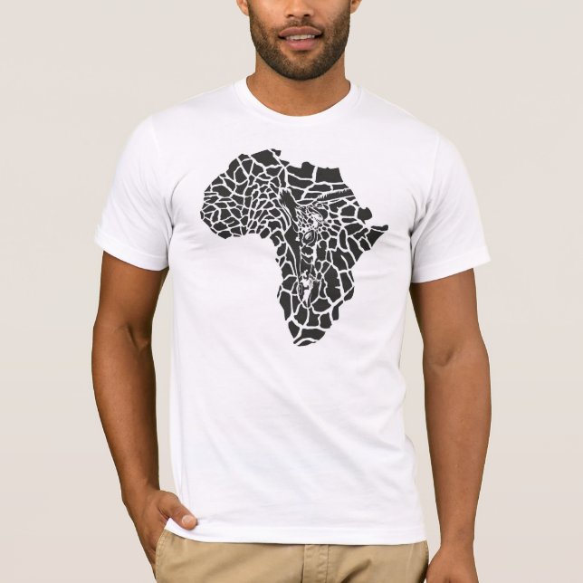 Camiseta ilustração do símbolo África como uma pele do (Frente)