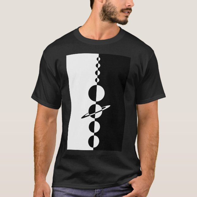 Camiseta Ilustração do sistema solar minimalista (Frente)