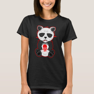 Camiseta Ilustração do Urso de Panda do Crânio do Açúcar