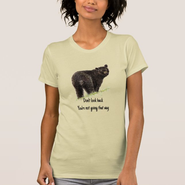 Camiseta Ilustração do Urso Negro com Cotação Motivacional (Frente)