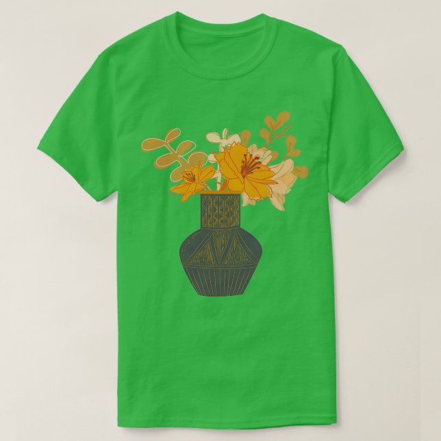 Camiseta Ilustração do Vaso da Flor (Frente do Design)