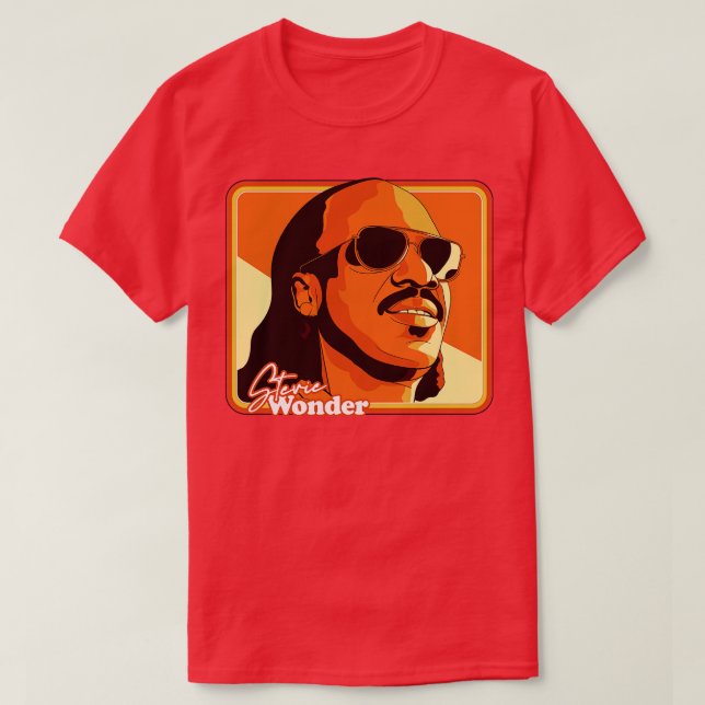 Camiseta Ilustração do ventilador do estilo Stevie Wonder R (Frente do Design)