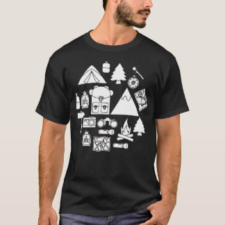 Camiseta Ilustração do Vintage Camping Toolkit