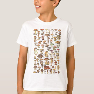 Camiseta Ilustração do vintage dos cogumelos