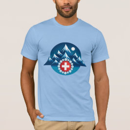 Camiseta Ilustração dos Alpes Suíços