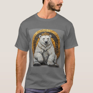 Camiseta Ilustração Elegante de Urso Polar