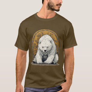 Camiseta Ilustração Elegante de Urso Polar