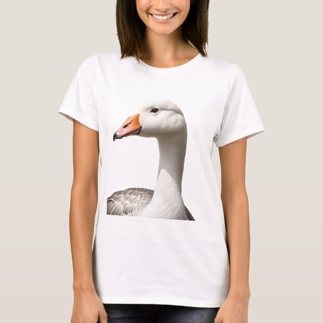 Camiseta ilustração elegante e na moda de um ganso (Frente)