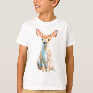 Camiseta Ilustração em Aquarela de Fawn Manchado para Crian