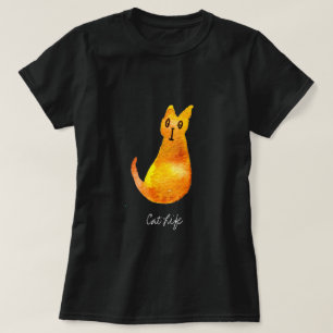 Camiseta Ilustração em aquarela de gato ruivo fofa arte