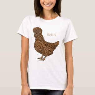 Camiseta ilustração em desenho animado de frango polonês ca