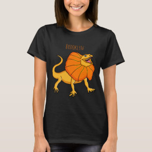 Camiseta Ilustração em desenho animado de lagarto de pescoç